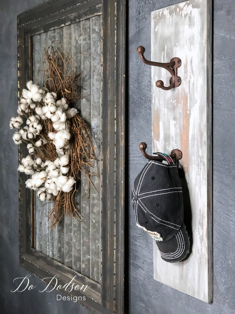 Create you own one board wall coat hanger with this easy tutorial.