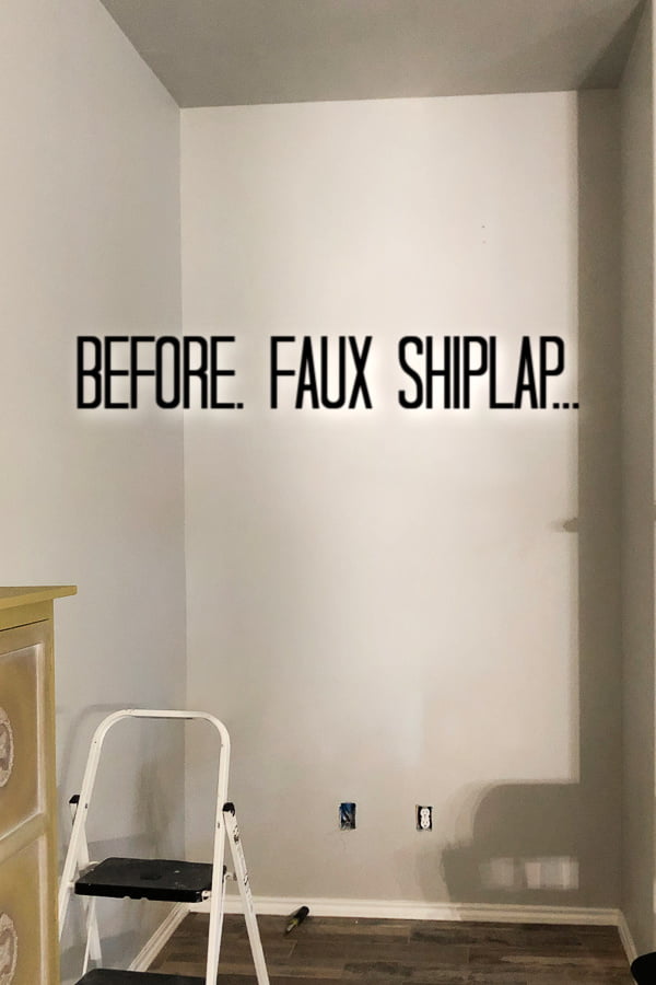 Adding a faux shiplap wall to a small wall adds tons of character and it's not as hard as you may think.