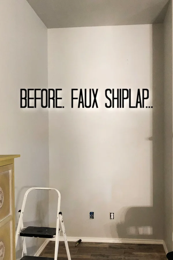 Adding a faux shiplap wall to a small wall adds tons of character and it's not as hard as you may think.