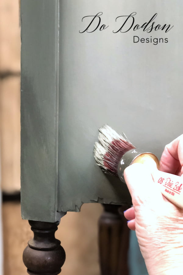My side table idea was beginning to take shape when I started blending paint to create a beautiful look.