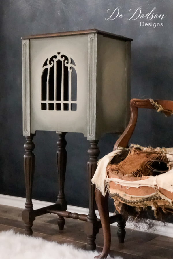 My side table idea was a huge success with this antique speaker cabinet.