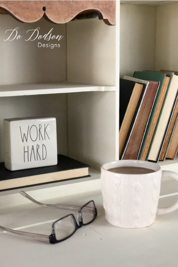 This vintage desk has amazing cubby-holes and shelves in all the right places.