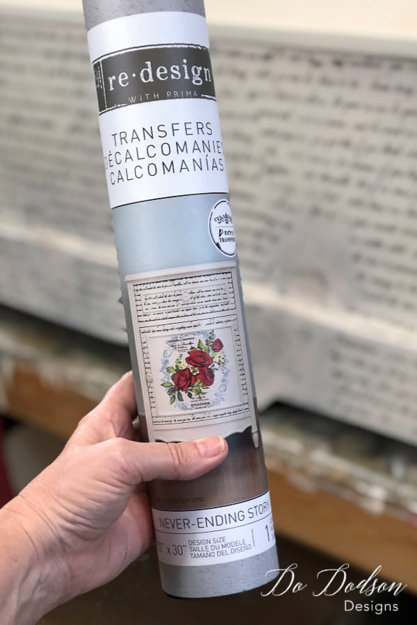 Adding decor transfers to painted furniture creates a unique look.