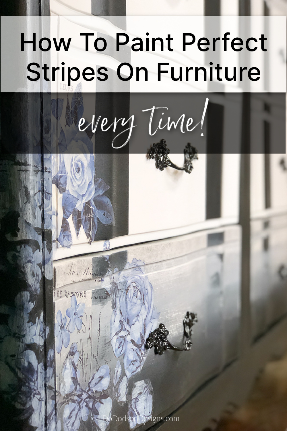 Easy How To Paint Bold Stripes On Furniture