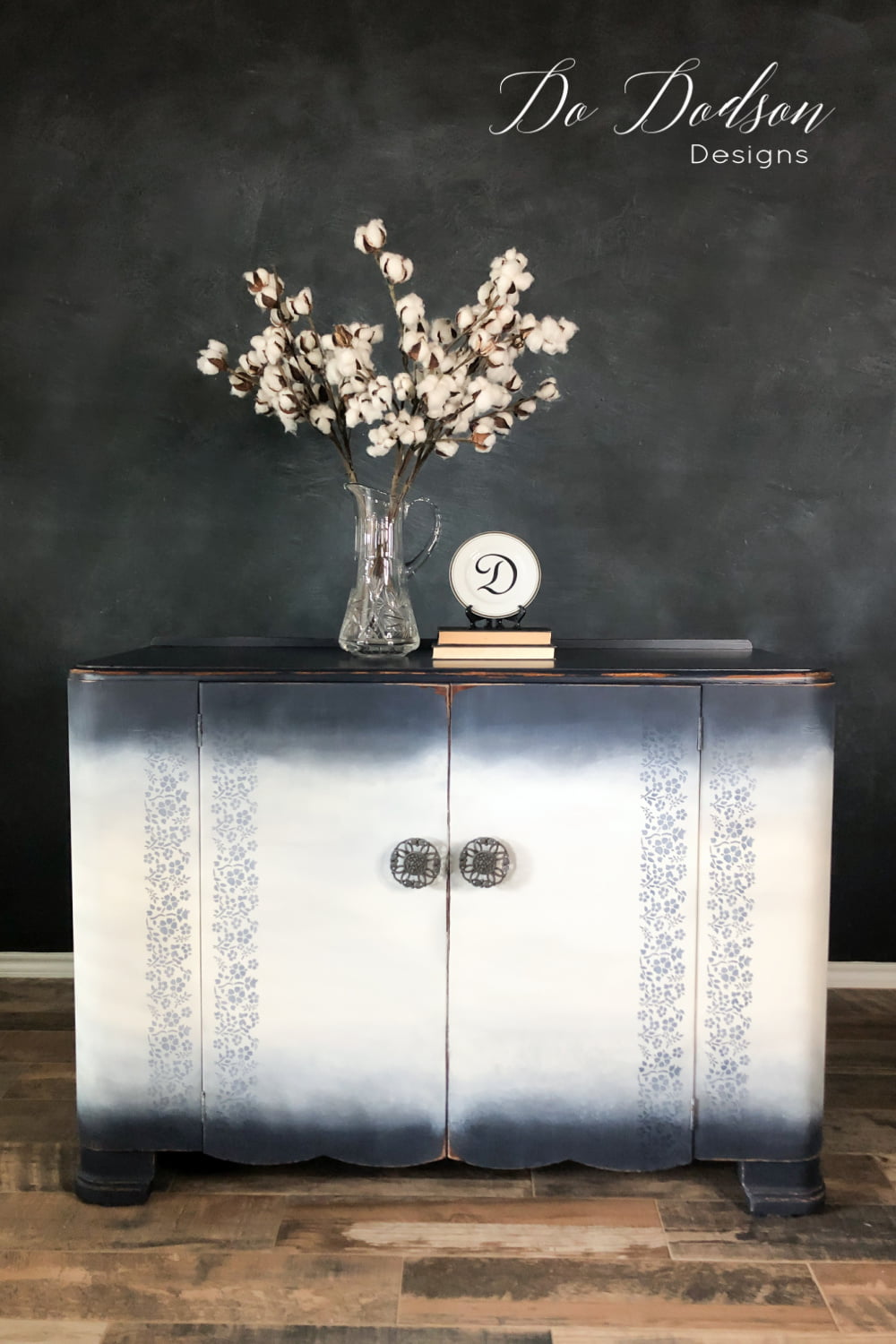 The easiest way to add a stencil to your painted furniture.