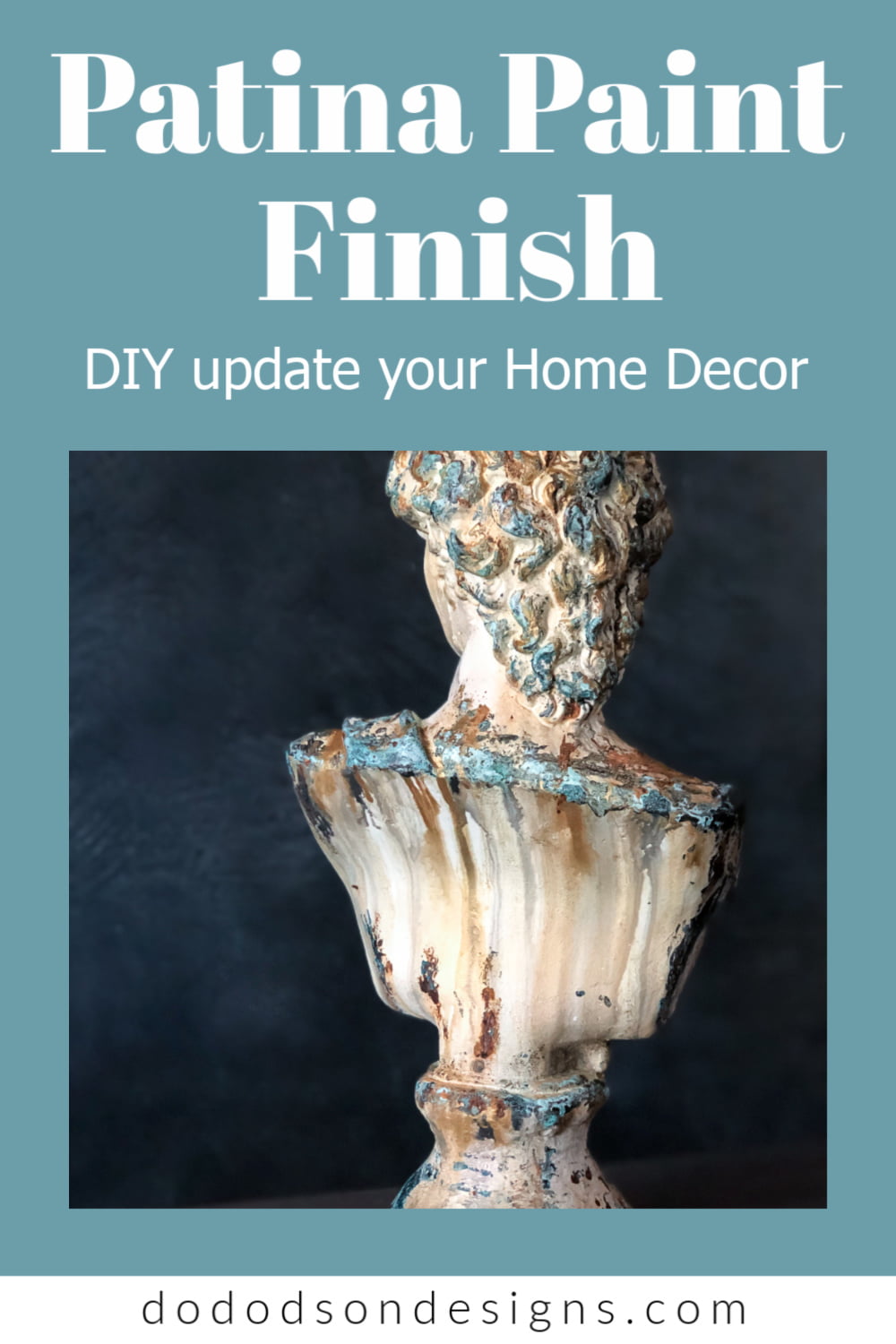 I can\'t believe how easy it was to add an aged patina finish to this thrift store find. If it looks good on a bust... imagine the possibilities! Come see!