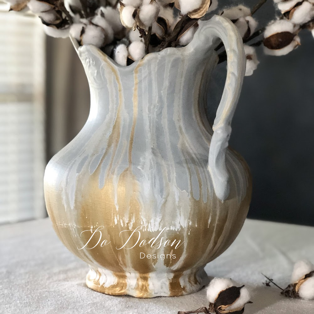 how to paint a ceramic water pitcher