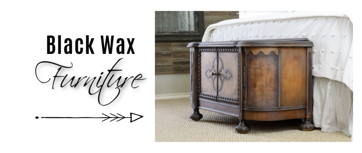 Here's a quick way to update wood furniture with black wax.