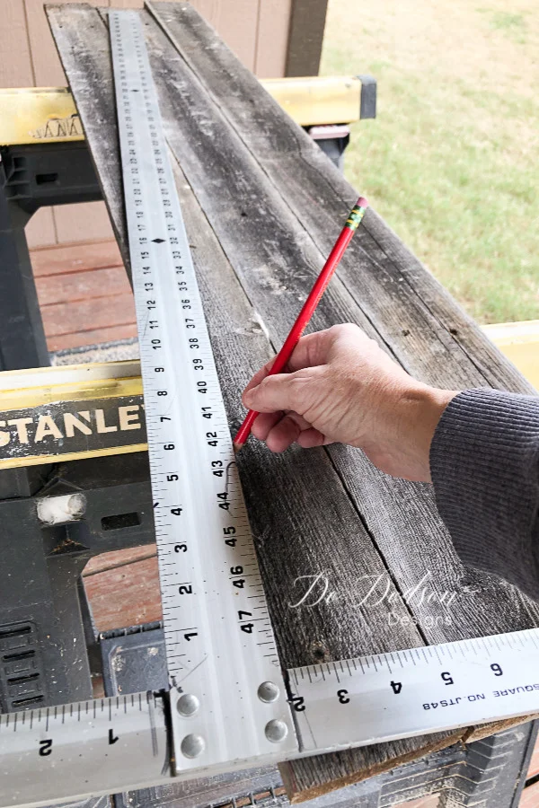 Before creating my tiny rustic churches, I measured and cut my boards to the height I wanted.