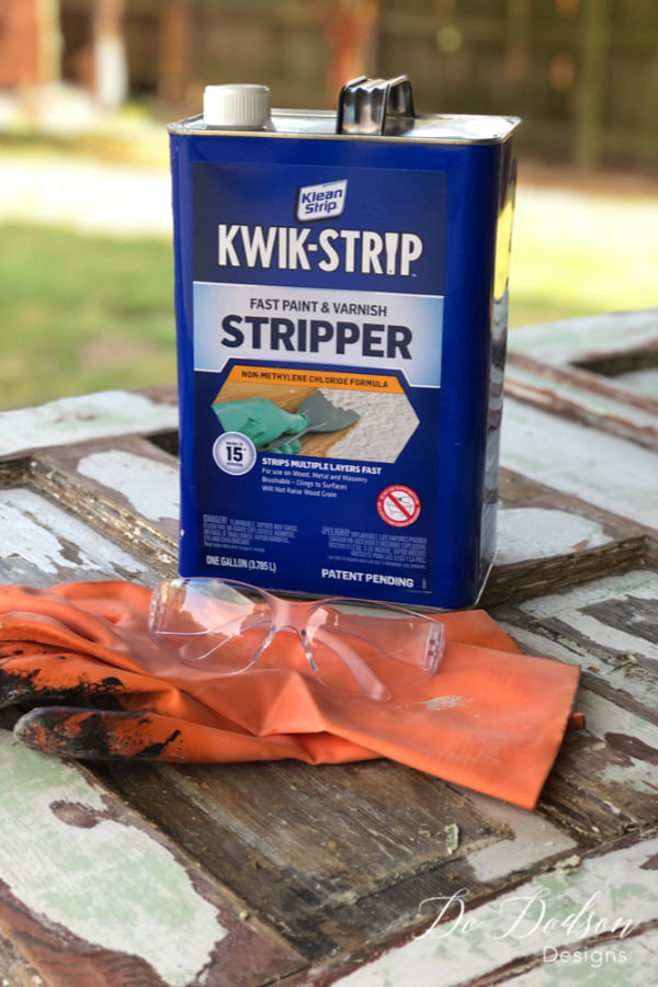 Be sure to wear protective equipement when working with paint and varnish strippers.