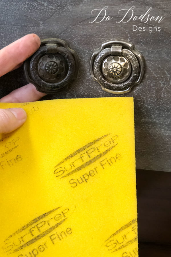 Restoring the existing hardware is the most inexpensive way to go when you already have it. Try using a super-fine sanding pad to buff the original hardware back to a shiny new finish to complement your restoration hardware finish.