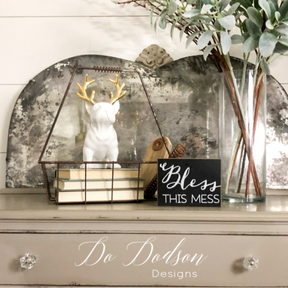 I'm always amazed at how a simple DIY antique mirror finish can add so much character to a mirror.