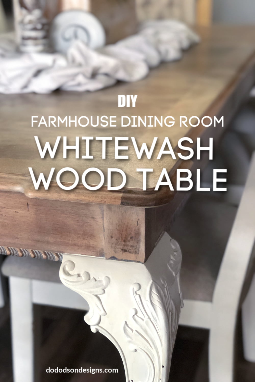 Whitewash Wood Table - An Heirloom Makeover