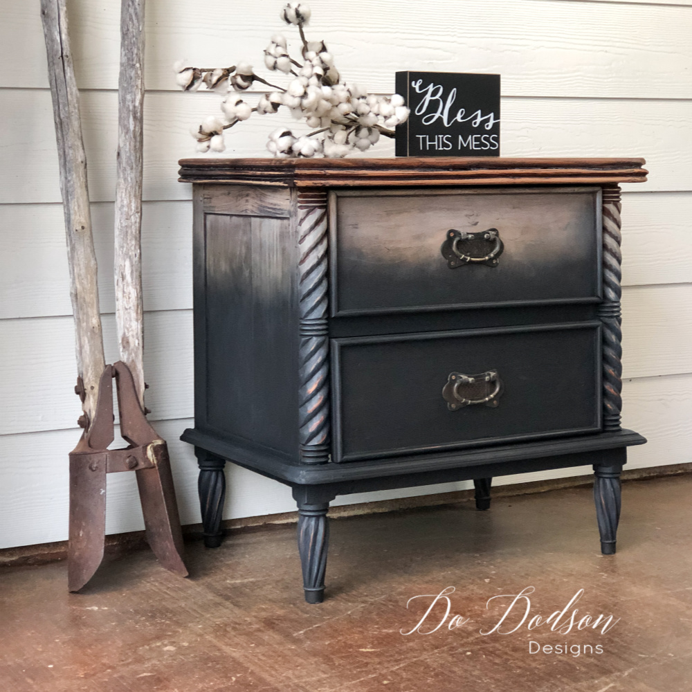 DIY Ombre Paint And Raw Wood Look On Furniture
