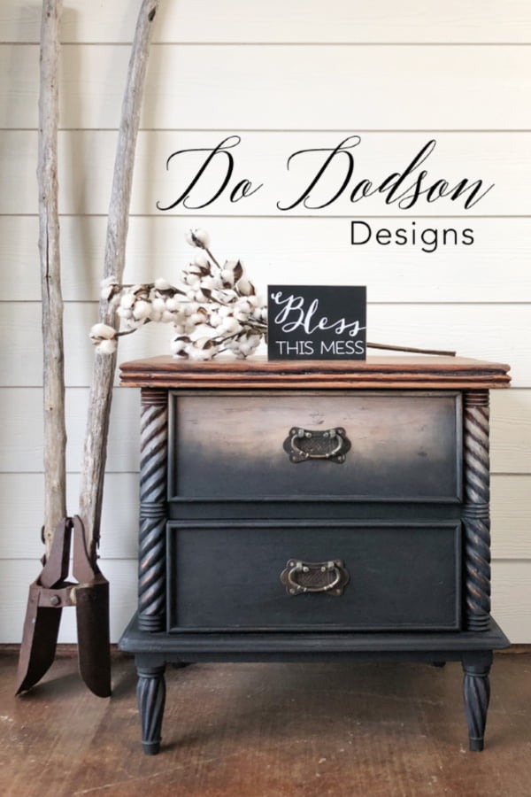 Easy to do DIY raw wood look on furniture with an ombre painted twist. Tutorial available.