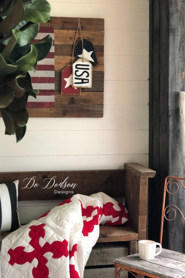 American Flag pallet sign... patriotic front porch decor.