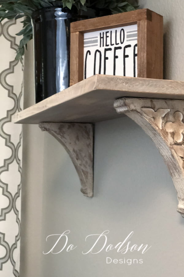 Try this easy DIY mini corbel shelf. The perfect project for beginner DIYers.