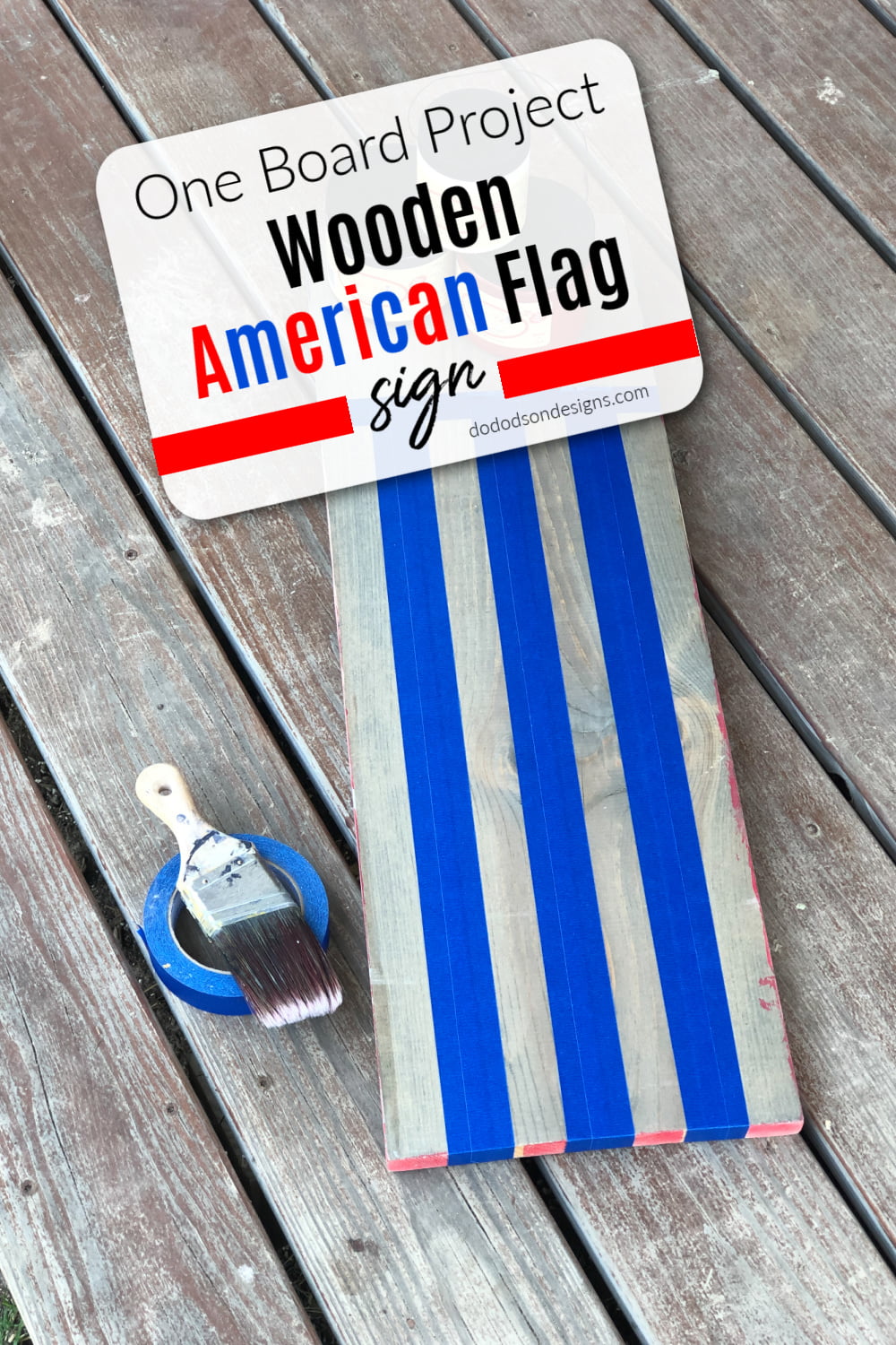 Wooden American Flag Sign - 1 Board Project