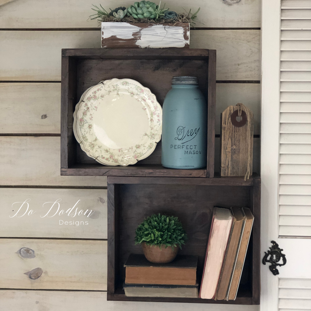 DIY Decorate Shelves With Wooden Crates