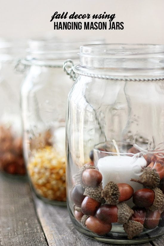 Hanging Mason Jars- Fall Decor