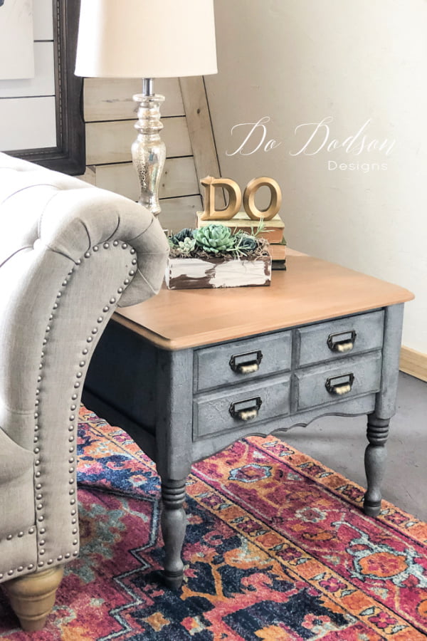 The look is stunning when you use a layered paint technique with a texture additive on vintage furniture. 