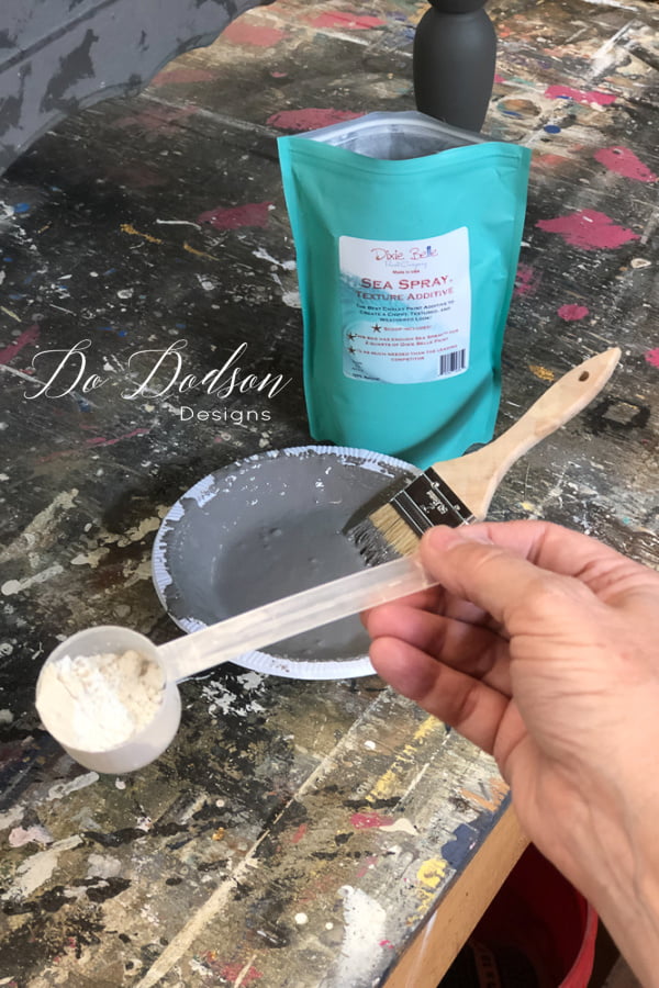 Try adding a texture additive to your chalk mineral paint for a beautiful textured finish.