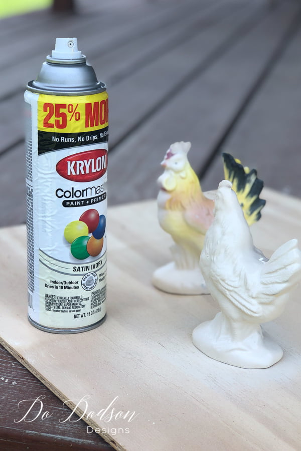 How to spray paint ceramic thrift store finds to match your home decor. Budget friendly makeover.