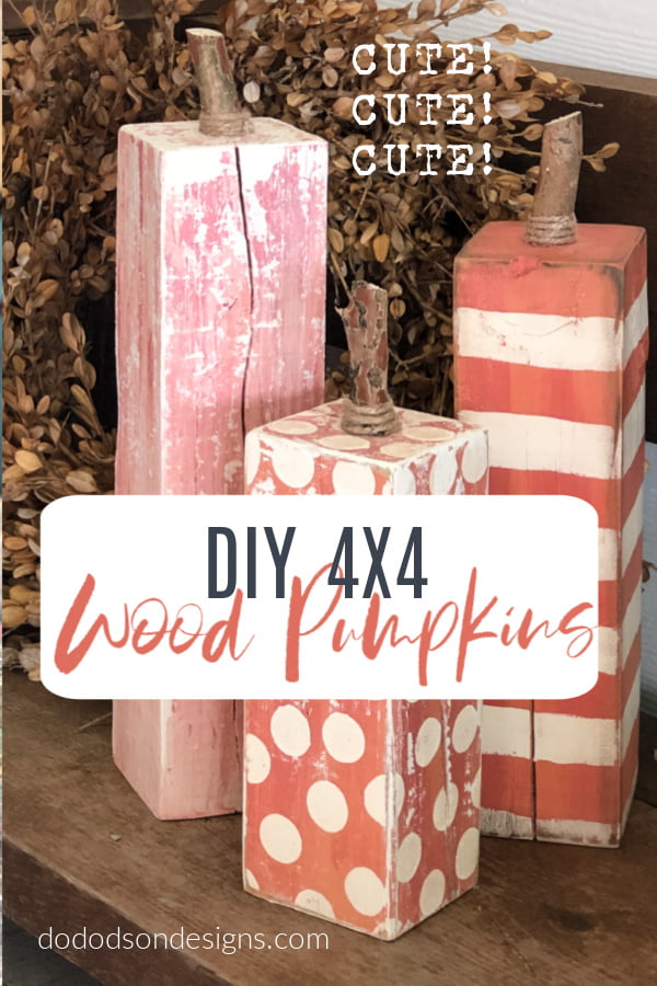 DIY 4X4 Wood Pumpkins... Front Porch Fall Decor