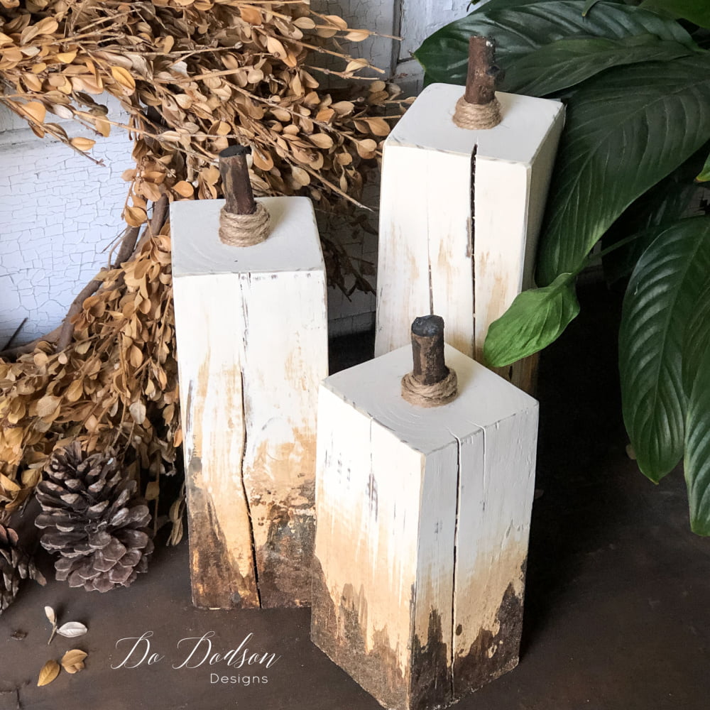 DIY 4X4 Wood Pumpkins… Front Porch Fall Decor