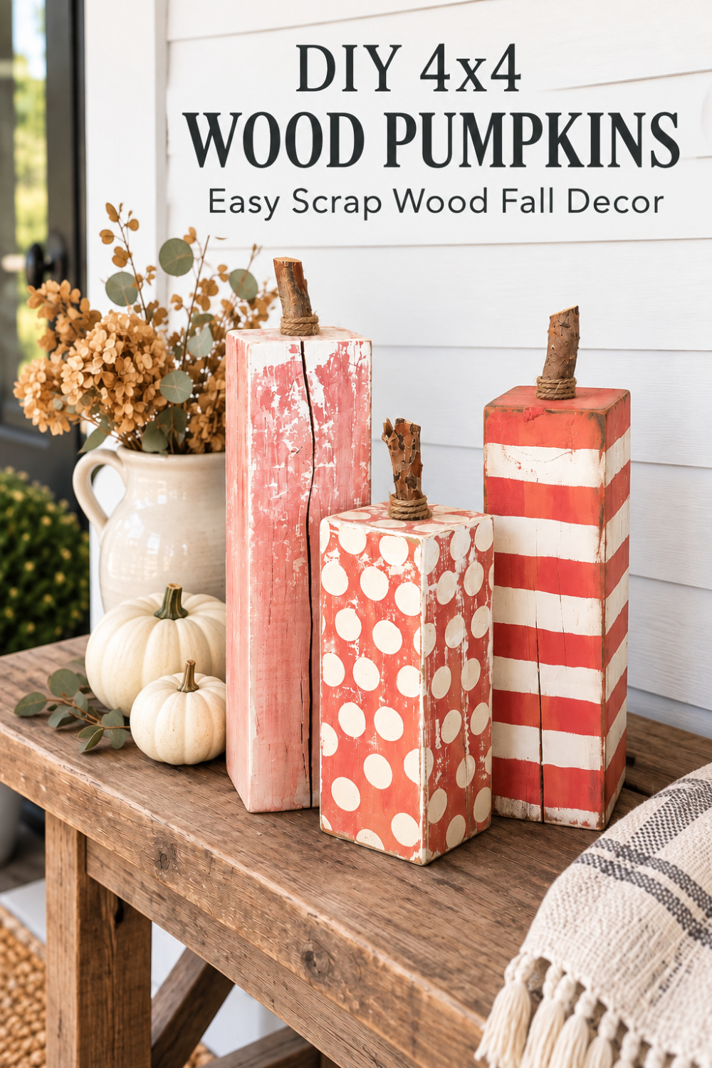 DIY 4x4 Wood Pumpkins: Easy Scrap Wood Fall Decor