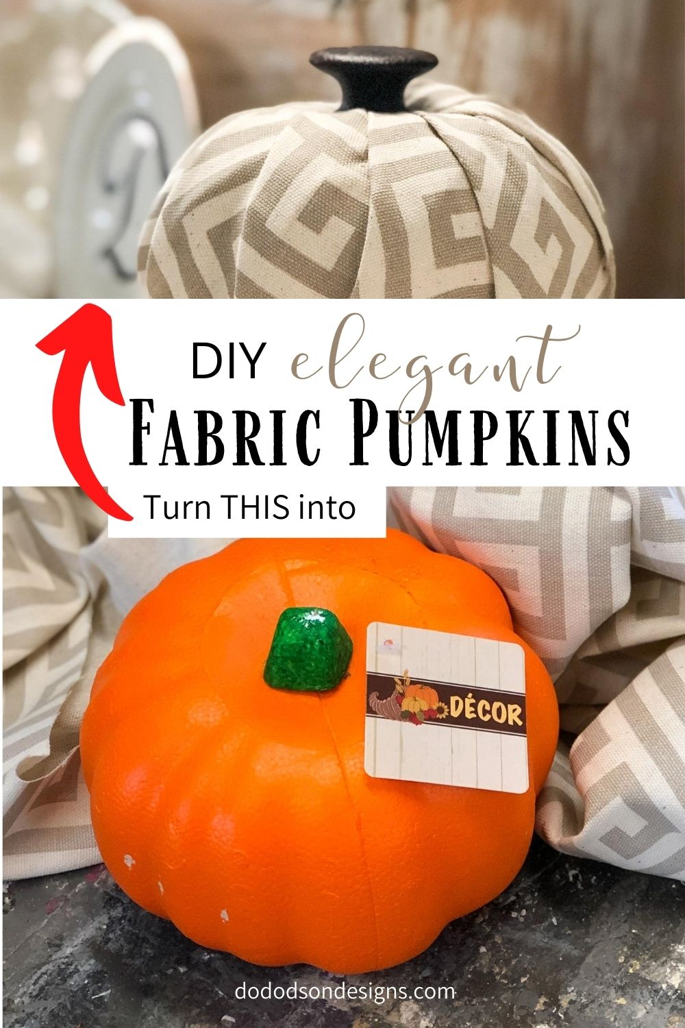 DIY No-Sew Fabric Pumpkins | 5 Easy steps