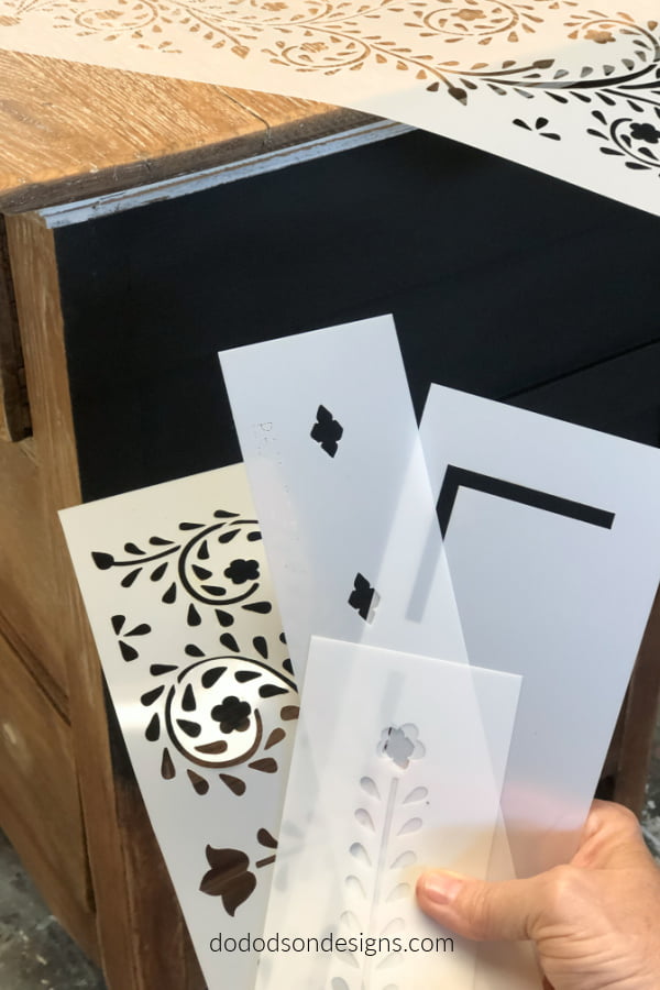 This Bone Inlay dresser stencil kit by cutting edge designs comes with everything you need to create a unique one of a kind creation.