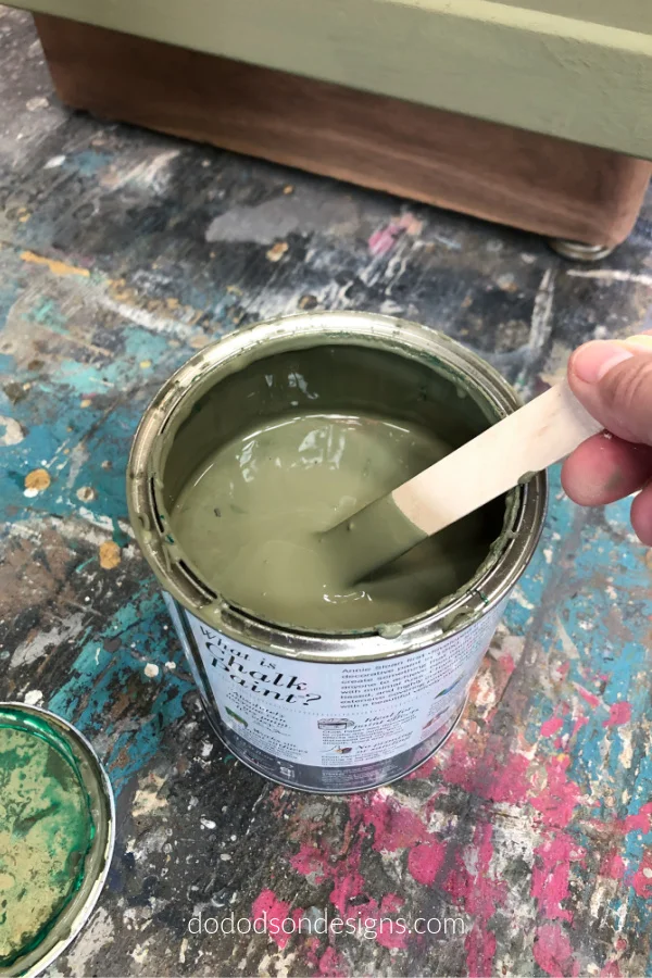 Be sure to stir this paint well while painting between coats. The colors tend to separate.
