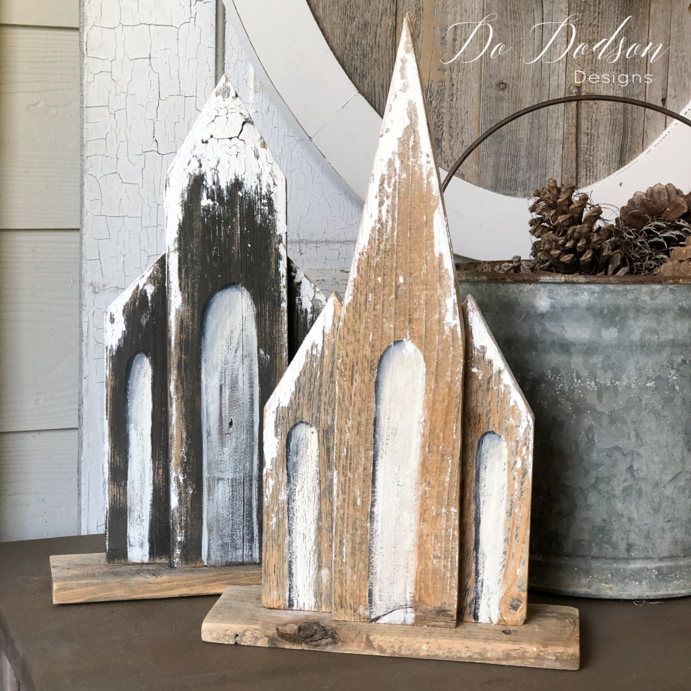 DIY scrap wood churches