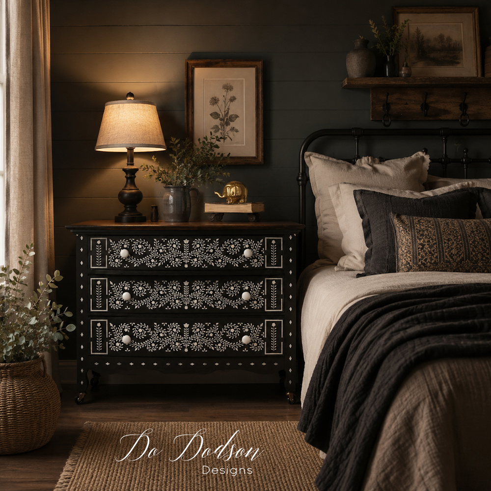 Bone Inlay Dresser (DIY With Stencils)