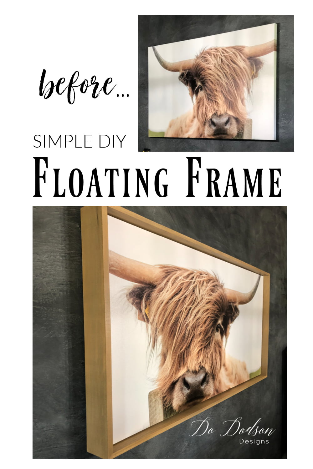 Simple DIY Floating Frame For Canvas