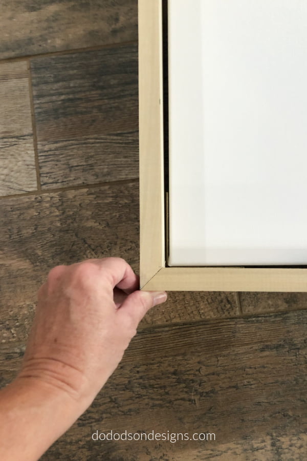 A frame for canvas art can can built with a few simple cuts. Get my DIY tutorial now on the blog.