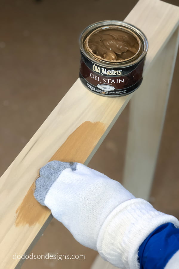 For a natural wood finish on this frame I used gel stain.