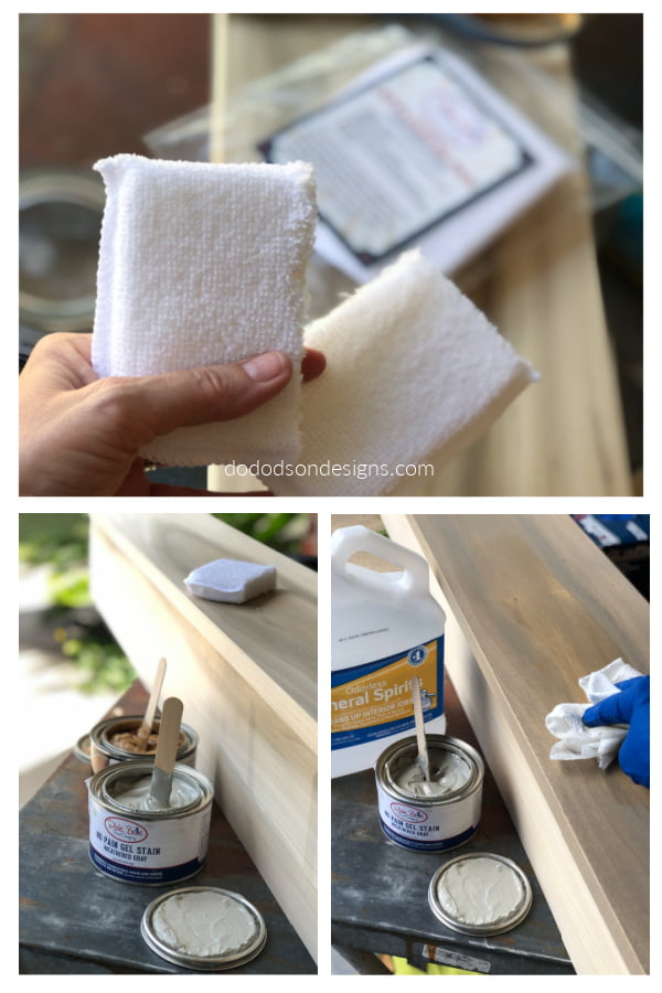 I used gel stain to give my new shelf a beautiful weather finish.