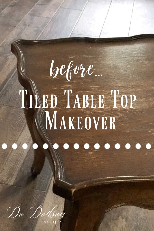 Before and after... DIY tiled table top makeover.