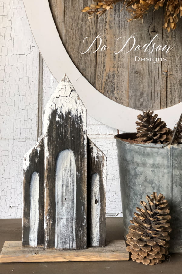 Snow-kissed Wooden Churches... easy DIY craft project.