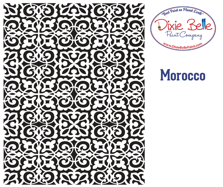 Try Chalk Paint stenciling with this gorgeous Morocco stencil on your furniture and home decor. 