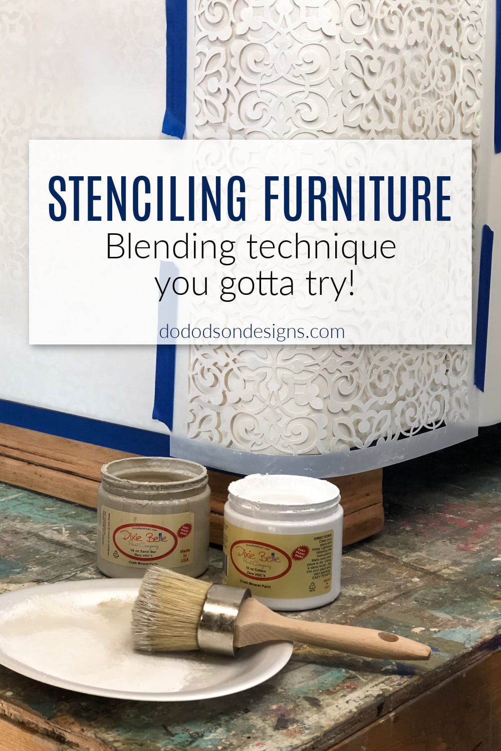 Easy DIY Chalk Paint Stenciling For Furniture