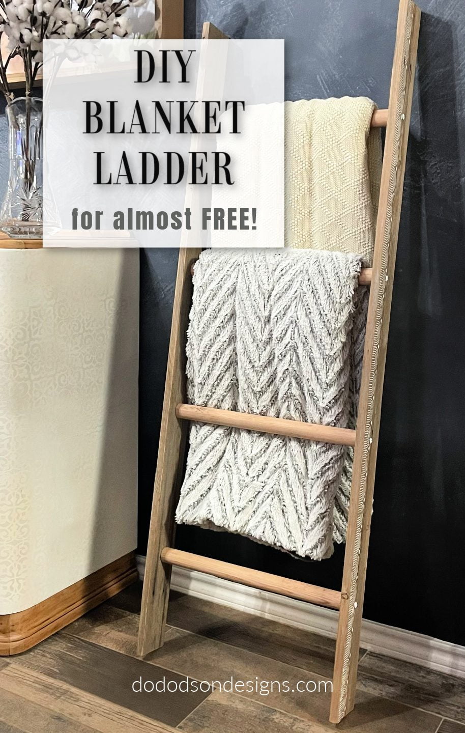 DIY Rustic Blanket Ladder - Scrap Wood