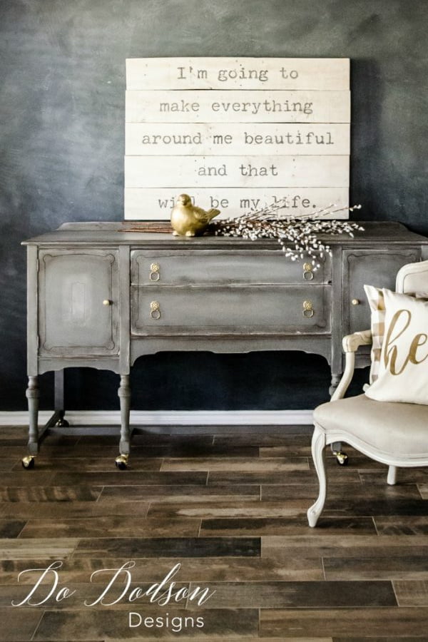 I have always been drawn to these vintage buffet - sideboards. This one has been refurbished a couple of time. It still looks great!