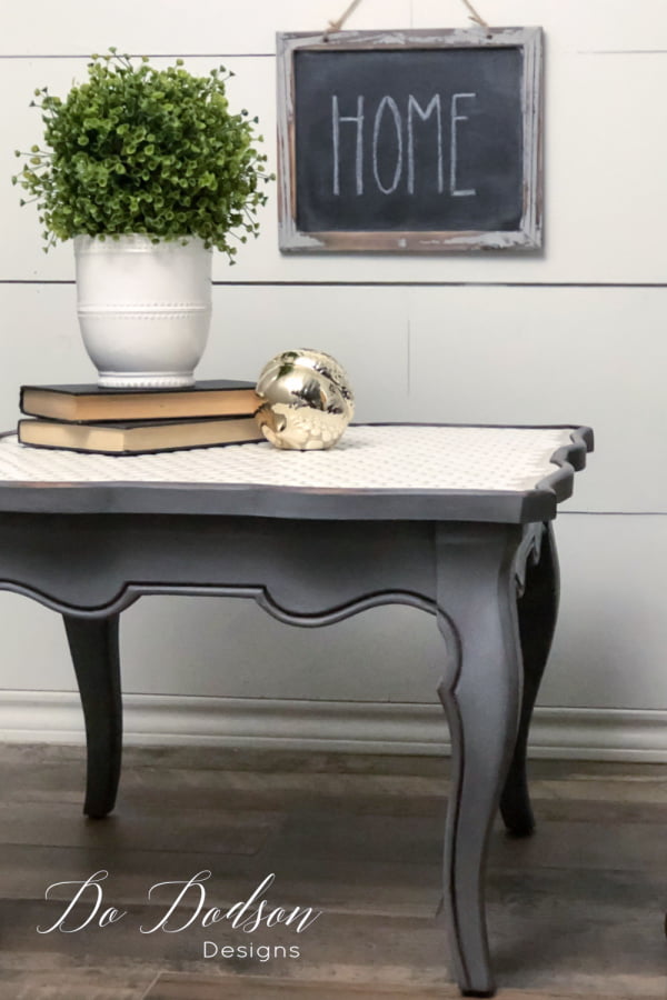 When chalk paint and tile come together on a vintage table you can't help but fall in love.
