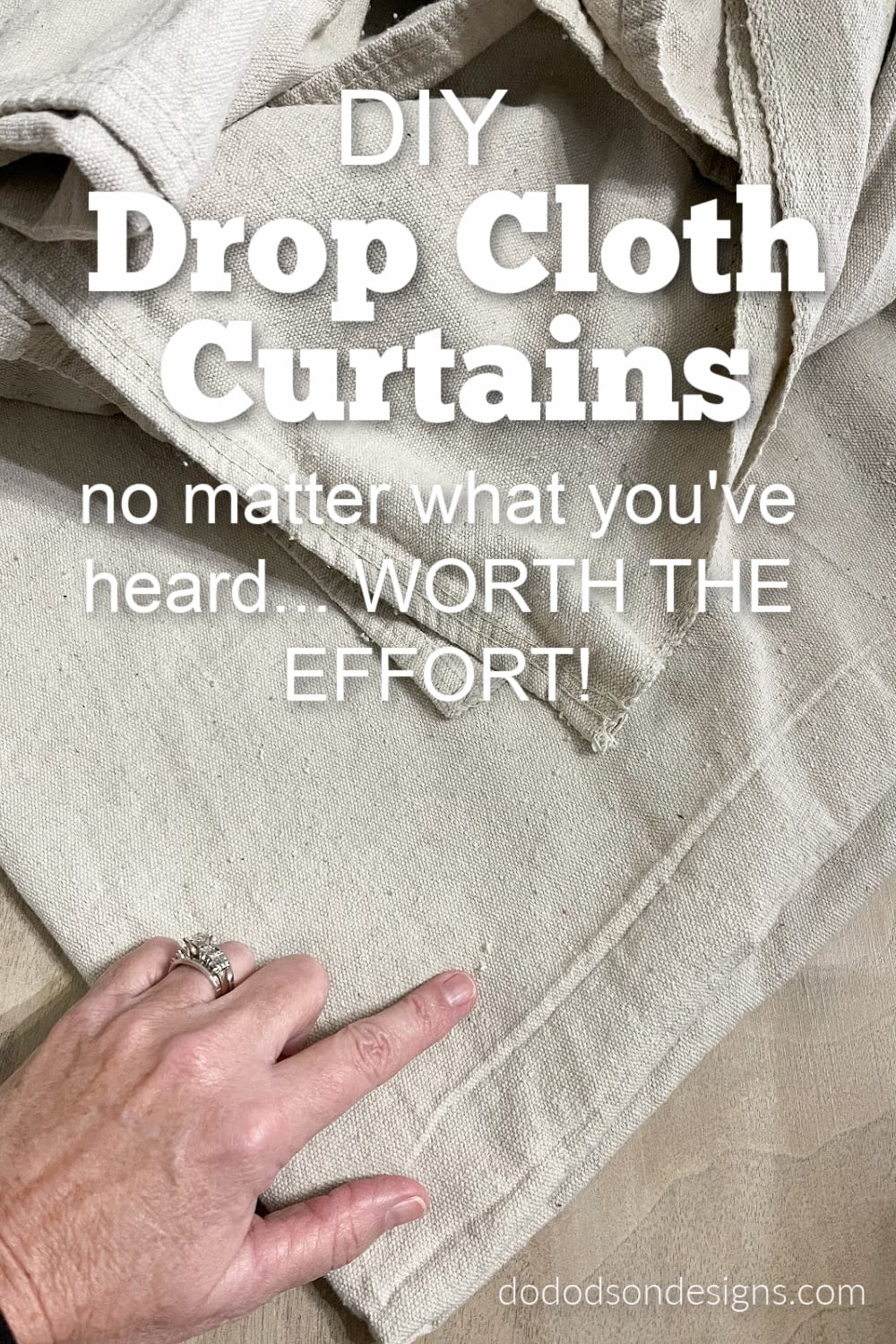 DIY Drop Cloth Curtains... No-Sew Method