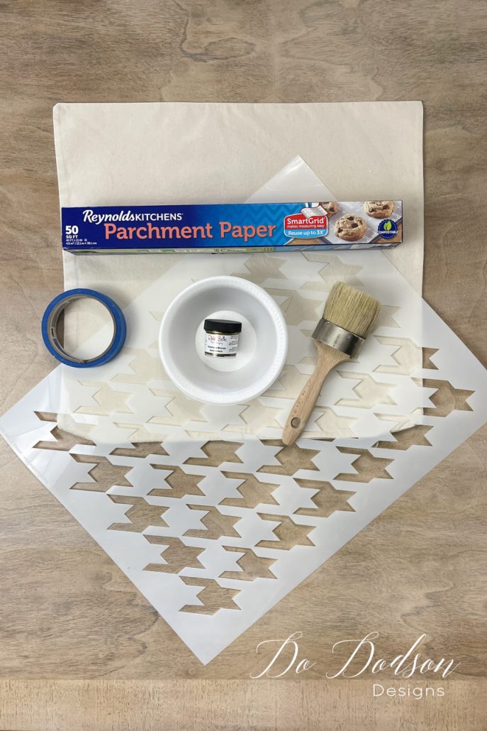Here are the supplies you'll need to stencil on fabric.