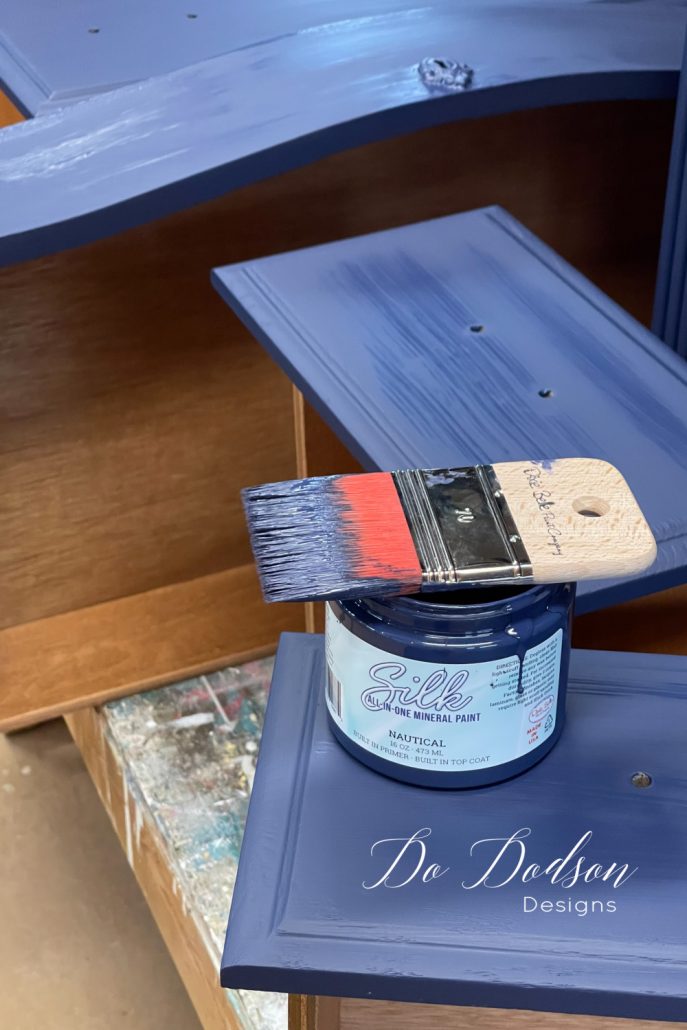 I love the smooth finish that the Silk All-In-One Mineral Paint leaves on wood furniture. Get my honest review and step by step process on my blog.