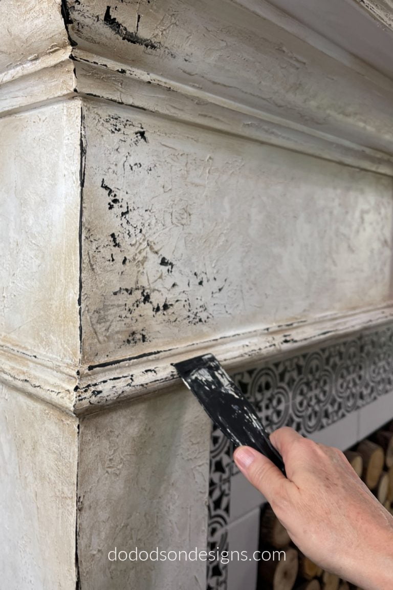 How To Get A DIY Chipped Paint Look Fireplace Mantel Makeover